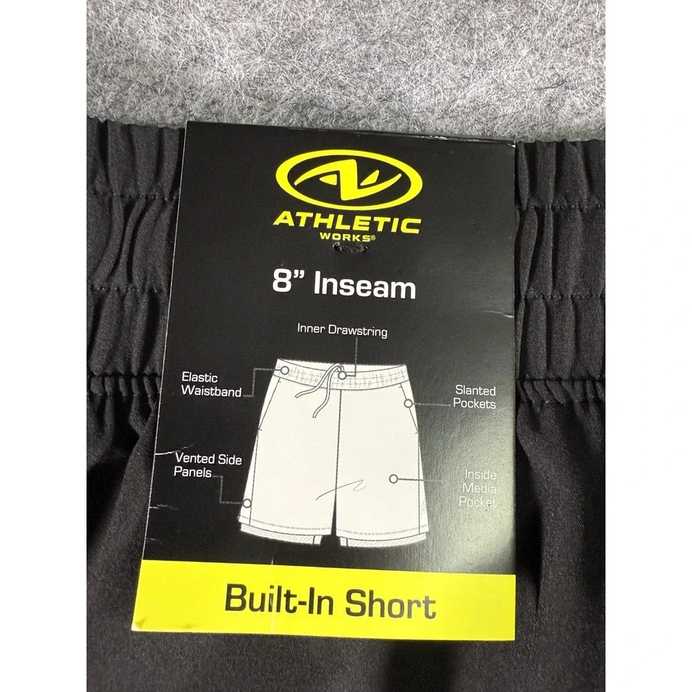 Athletic Works  2 In 1 Short Men's 2XL - Black - NEW WITH TAGS - Picture 10 of 14